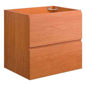 Modway Scenic 24&quot Melamine Wall-Mount Bathroom Vanity Cabinet in Cherry/Walnut