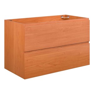 Modway Scenic 36&quot Melamine Wall-Mount Bathroom Vanity Cabinet in Cherry/Walnut