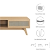 Modway Soma Modern Style Natural Rattan and MDF Wood Coffee Table in Oak