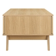 Modway Soma Modern Style Natural Rattan and MDF Wood Coffee Table in Oak