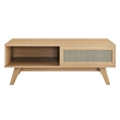 Modway Soma Modern Style Natural Rattan and MDF Wood Coffee Table in Oak