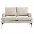 Modway Evermore Metal and Upholstered Fabric Loveseat in Beige
