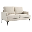 Modway Evermore Metal and Upholstered Fabric Loveseat in Beige