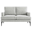 Modway Evermore Metal and Upholstered Fabric Loveseat in Light Gray