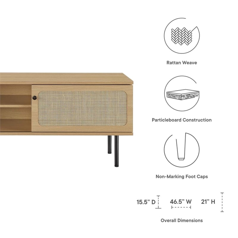 Modway Cambria Rattan and Particleboard TV Stand for TVs up to 47