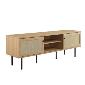 Modway Cambria Rattan and Particleboard TV Stand for TVs up to 60&quot in Oak