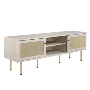 Modway Cambria Rattan and Particleboard TV Stand for TVs up to 60&quot in White