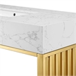 Modway Gridiron Stainless Steel Bathroom Vanity in White/Gold