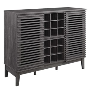 Modway Render Particleboard and Laminate Bar Cabinet in Charcoal