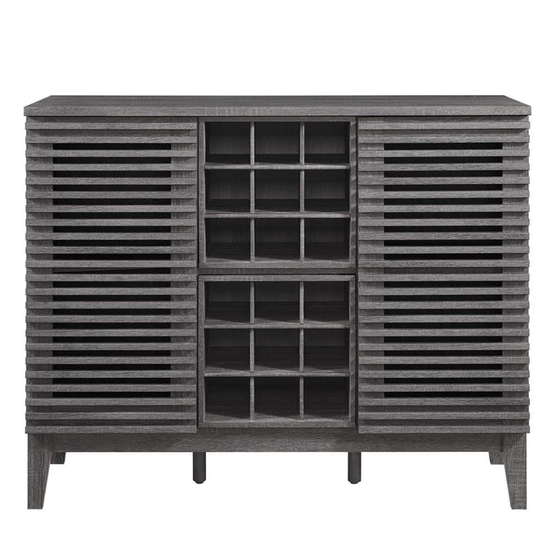 Modway Render Particleboard and Laminate Bar Cabinet in Charcoal