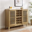 Modway Render Modern Style Particleboard and Laminate Bar Cabinet in Oak