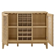Modway Render Modern Style Particleboard and Laminate Bar Cabinet in Oak
