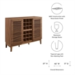 Modway Render Particleboard and Laminate Bar Cabinet in Walnut