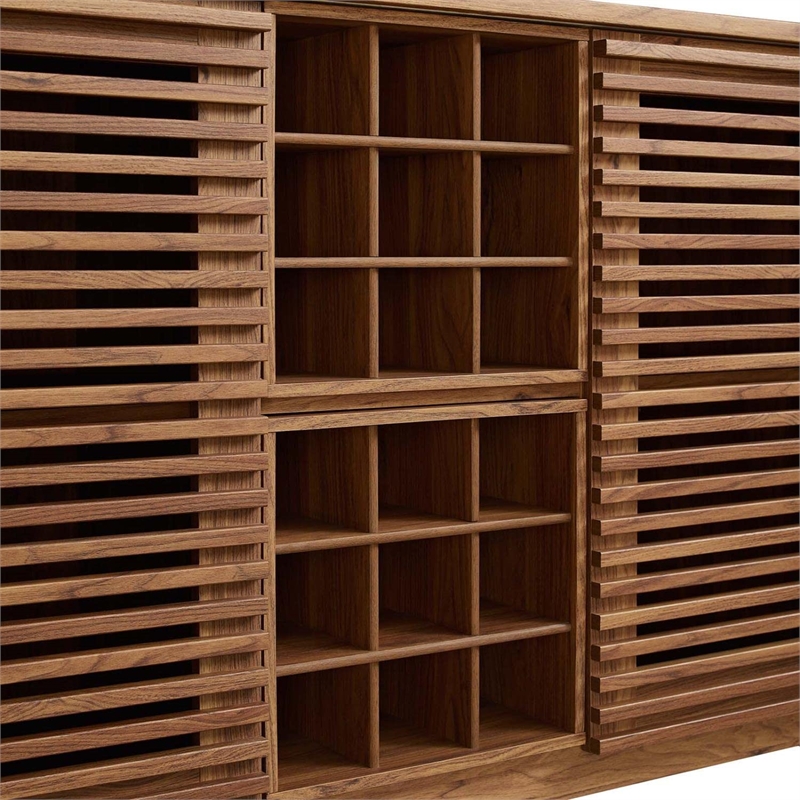 Modway Render Particleboard and Laminate Bar Cabinet in Walnut