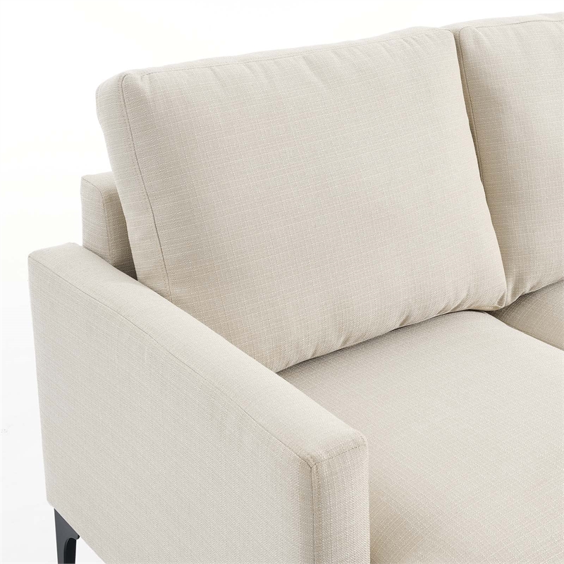 Modway Evermore Right-Facing Metal and Upholstered Fabric Sectional Sofa - Beige