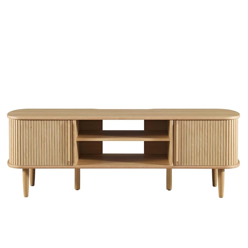 Modway Contour Rubberwood and MDF Wood TV Stand for TVs up to 60