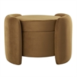 Modway Nebula Upholstered Performance Velvet Ottoman in Cognac Brown