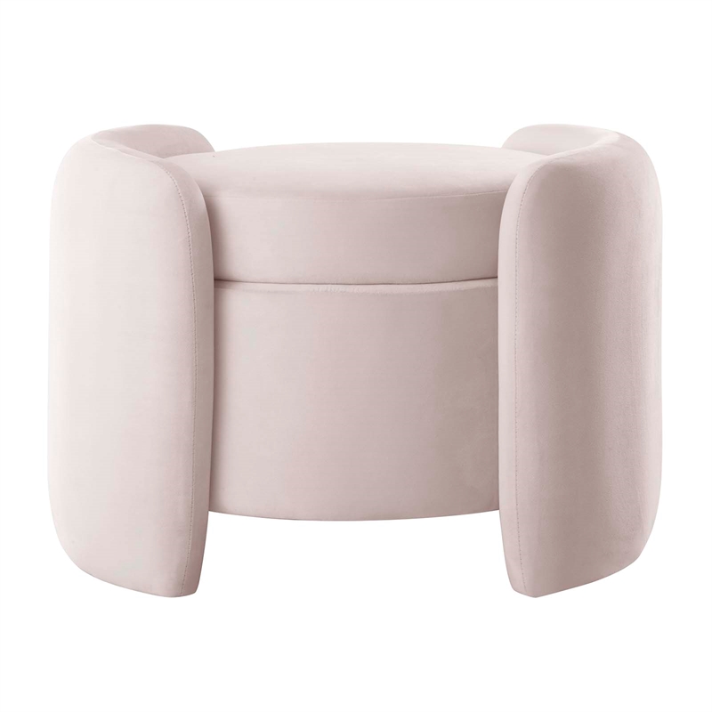 Modway Nebula Upholstered Performance Velvet Ottoman in Pink