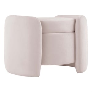 Modway Nebula Upholstered Performance Velvet Ottoman in Pink