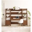 Modway Bixby 3-Piece Wood Office Desk and Bookshelf - Walnut