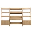 Modway Bixby 3-Piece Modern Style Wood Office Desk and Bookshelf in Oak