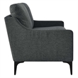Modway Corland Upholstered Fabric and Metal Loveseat in Charcoal