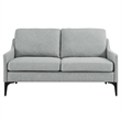 Modway Corland Upholstered Fabric and Metal Loveseat in Light Gray