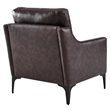 Modway Corland Modern Style Leather and Metal Armchair in Brown
