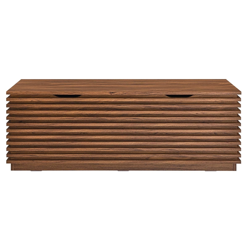 Modway Render Particleboard and Laminate Storage Bench in Walnut