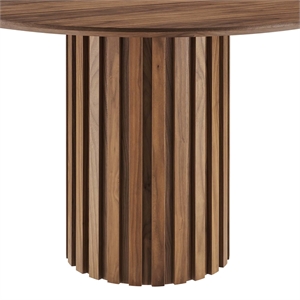 Modway Senja 47&quot Round Modern Style MDF and Wood Dining Table in Walnut