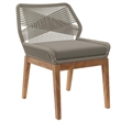 Modway Wellspring 5-Piece Teak Wood Outdoor Dining Set in Light Gray/Greige