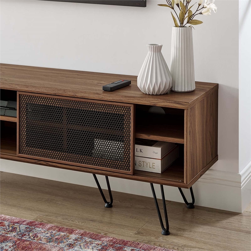 Modway Nomad Modern Wood Grain Laminate TV Stand for TVs up to 65