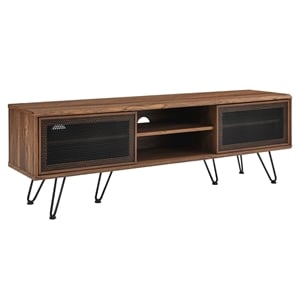 Modway Nomad Modern Wood Grain Laminate TV Stand for TVs up to 65&quot in Walnut