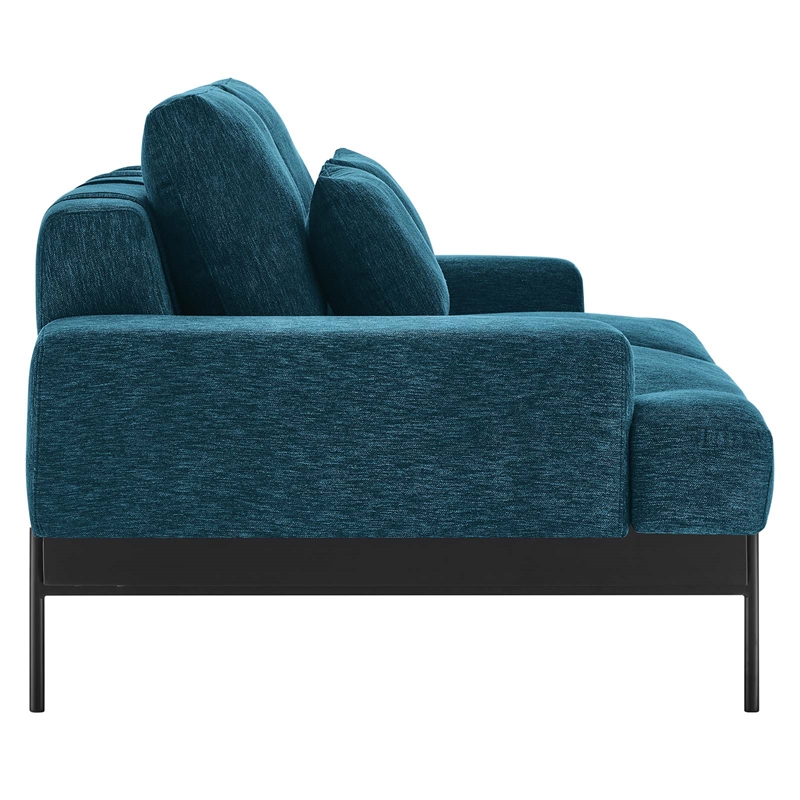 Modway Proximity Upholstered Polyester Fabric Loveseat in Azure Blue