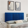 Modway Believe Modern Style Channel Tufted Velvet Twin Headboard in Navy