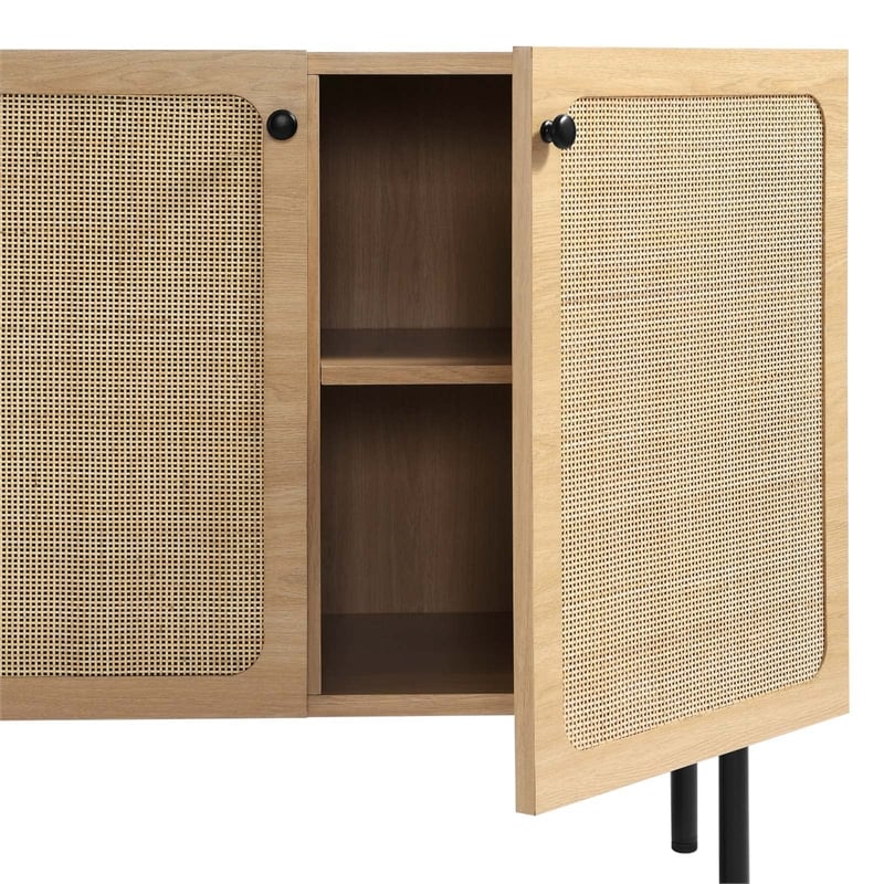 Modway Chaucer Particleboard and Laminate Accent Cabinet in Oak