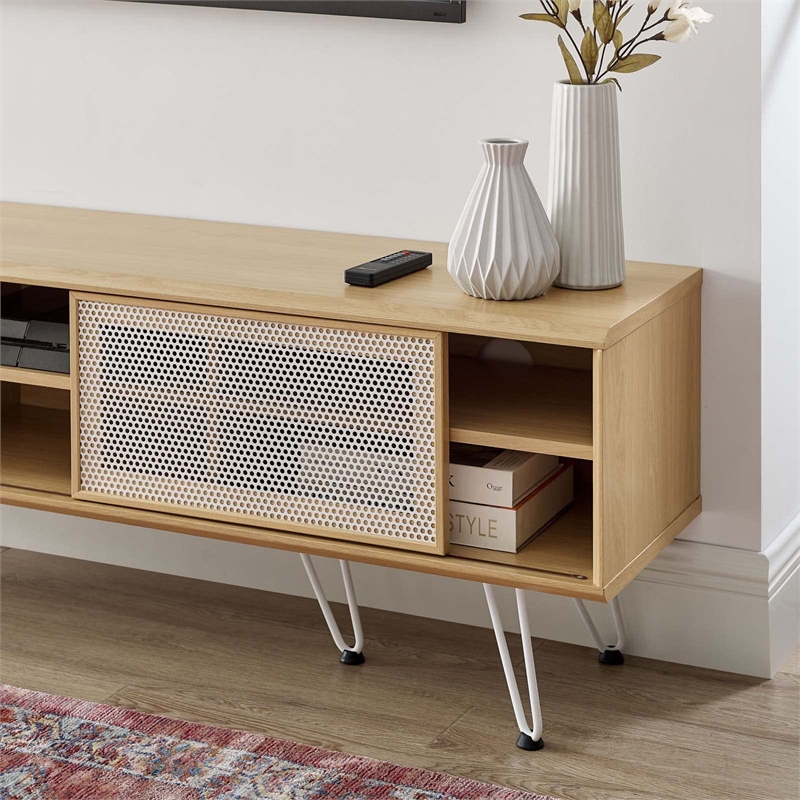 Modway Nomad Modern Wood Grain Laminate TV Stand for TVs up to 65