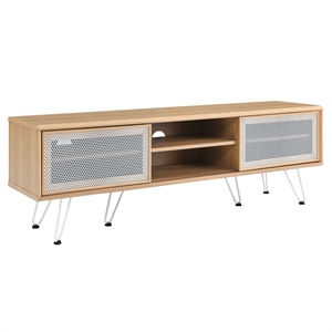 Modway Nomad Modern Wood Grain Laminate TV Stand for TVs up to 65&quot in Oak