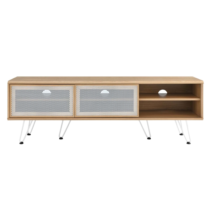 Modway Nomad Modern Wood Grain Laminate TV Stand for TVs up to 65