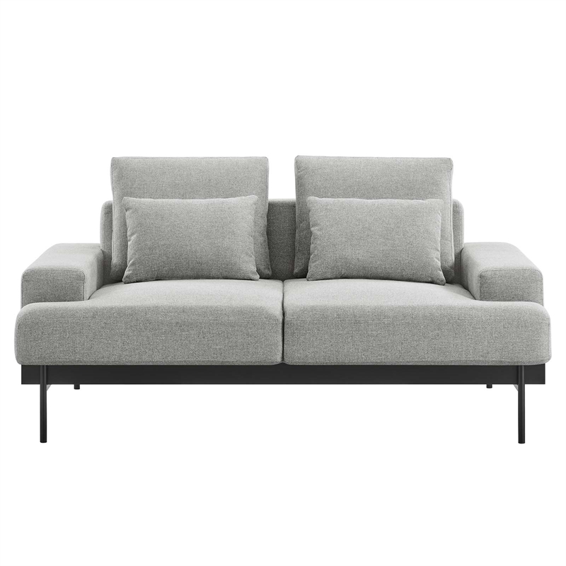 Modway Proximity Upholstered Polyester Fabric Loveseat in Light Gray