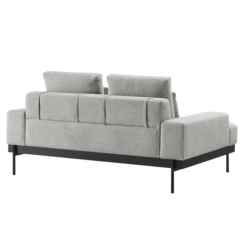Modway Proximity Upholstered Polyester Fabric Loveseat in Light Gray
