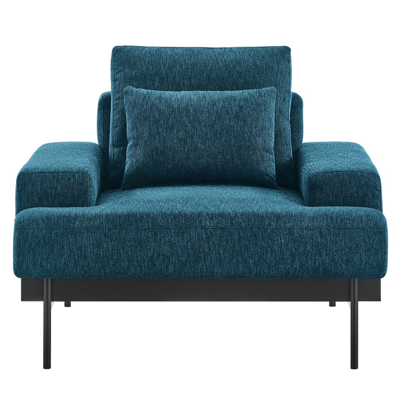 Modway Proximity Upholstered Polyester Fabric Armchair in Azure Blue
