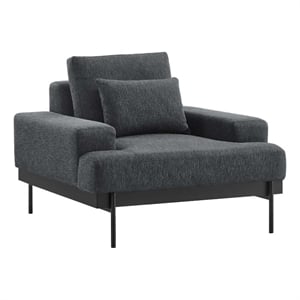 Modway Proximity Upholstered Polyester Fabric Armchair in Charcoal
