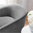 Modway Series Performance Velvet Fabric and Iron Swivel Chair in Gray