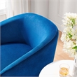 Modway Series Performance Velvet Fabric and Iron Swivel Chair in Navy