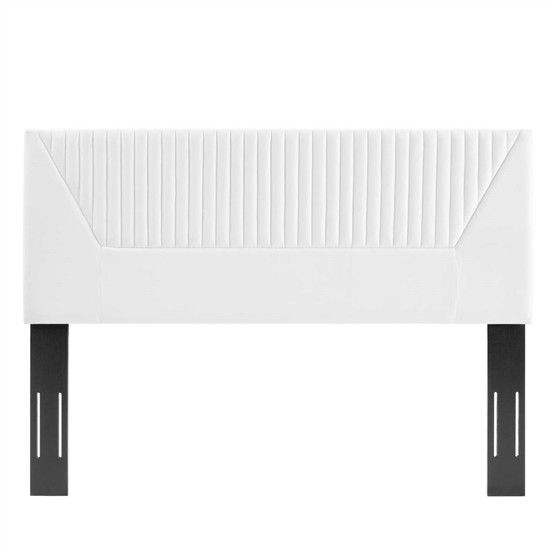 Modway Patience Channel Tufted Velvet Full/Queen Headboard in White