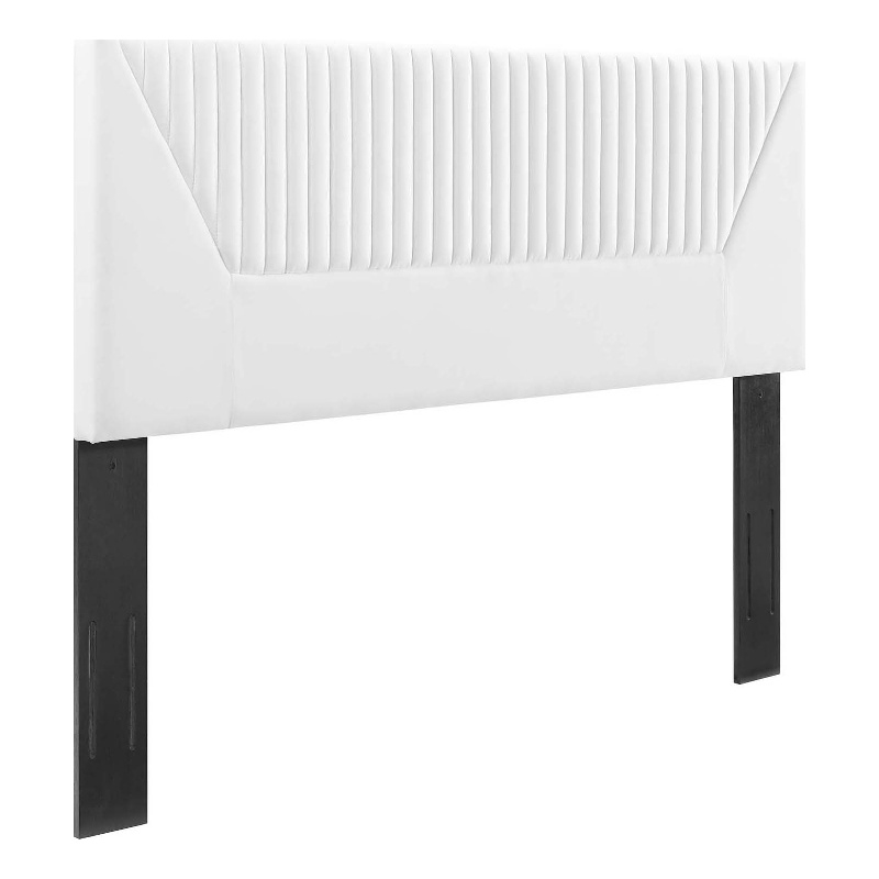 Modway Patience Channel Tufted Velvet Full/Queen Headboard in White