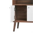 Modway Transmit Particleboard Laminate Display Cabinet Bookshelf in Walnut/White