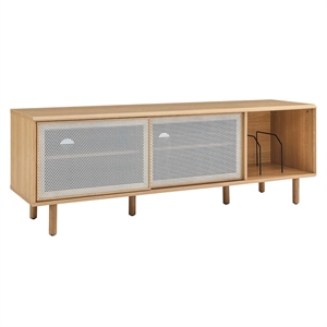 Modway Kurtis MDF Particleboard TV and Record Stand for TVs up to 65&quot in Oak