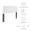 Modway Mercy Modern Style Chevron Tufted Velvet Twin Headboard in White